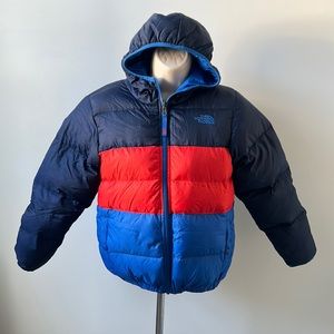 Boys Medium 10/12 The North Face 550 reversible down jacket